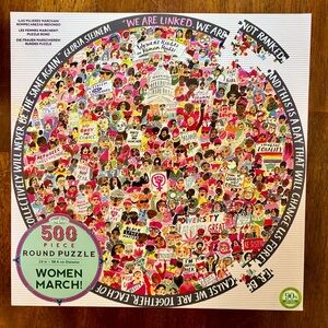 Anthropologie Puzzle of the Women’s March 500 Piece Round Colorful Art Puzzle